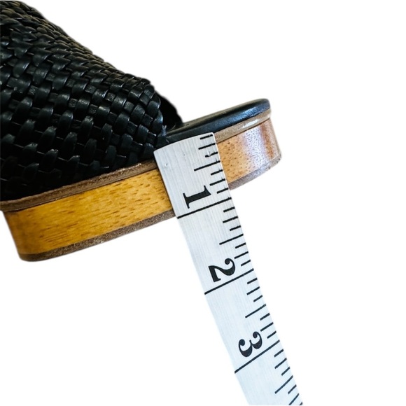 STAUD Black leather Woven Platform Sandals size 8 - Picture 11 of 11